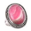 Natural Rhodochrosite Gemstone 925 Solid Sterling Silver Jewelry Ring S.6 u6l38