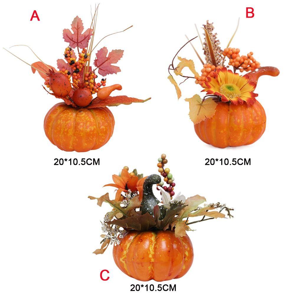 Orange Halloween Pumpkins Sunflower Simulation Flower Pumpkins  Thanksgiving