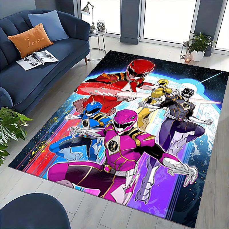 1pc Power Rangers Anime Cartoon Design Office Chair Mat Non-Slip Carpet for Home Decor, Living Room, Bedroom, Game Room - Perfect Gift for Fans!Y052