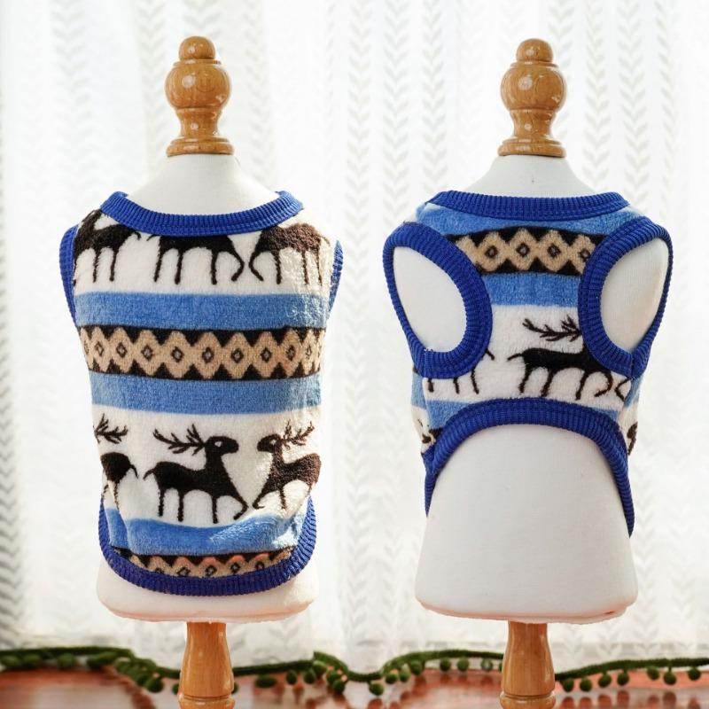 Cartoon Puppy Flannel Warm Cat Teacup Dog Little Puppy Dog Cat Teddy Clothes Dog Vest