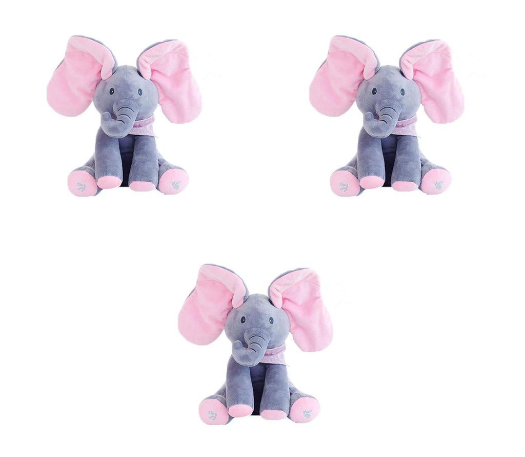 Elephant Peekaboo Singing Baby Plush Toy Stuffed Animated Soft Toy Gift Kids