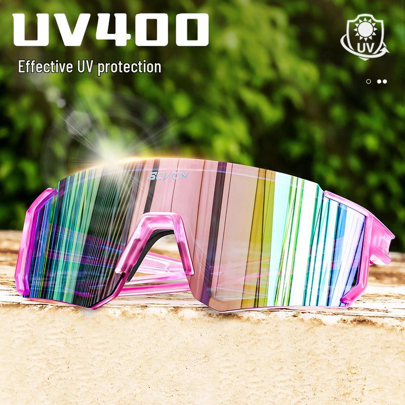 SCVCN Unisex Outdoor Cycling Sunglasses: Windproof & Sandproof One-Piece, Sporty Design