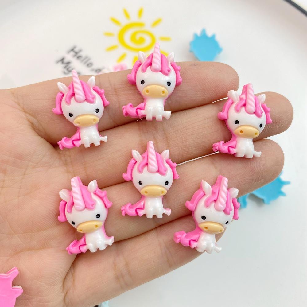 10Pcs New Cute Little Unicorn Series Animal Collection Flat Back Cabochons Scrapbooking DIY Jewelry Craft Decoration Accessorie