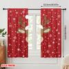 2pcs,2D Plane Printing Curtains&Window Treatment Cute Reindeer Christmas Snow (3) Versatile Polyester (without Rod) Decorations
