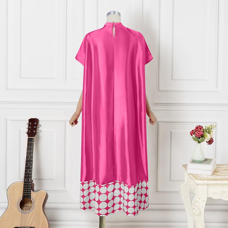 Oversized Women Short Sleeve Print Casual Loose Maxi Dress