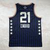 NBA All-Star Blue Hot Press Basketball Jersey Men Women Breathable Sport Wear Practice Game