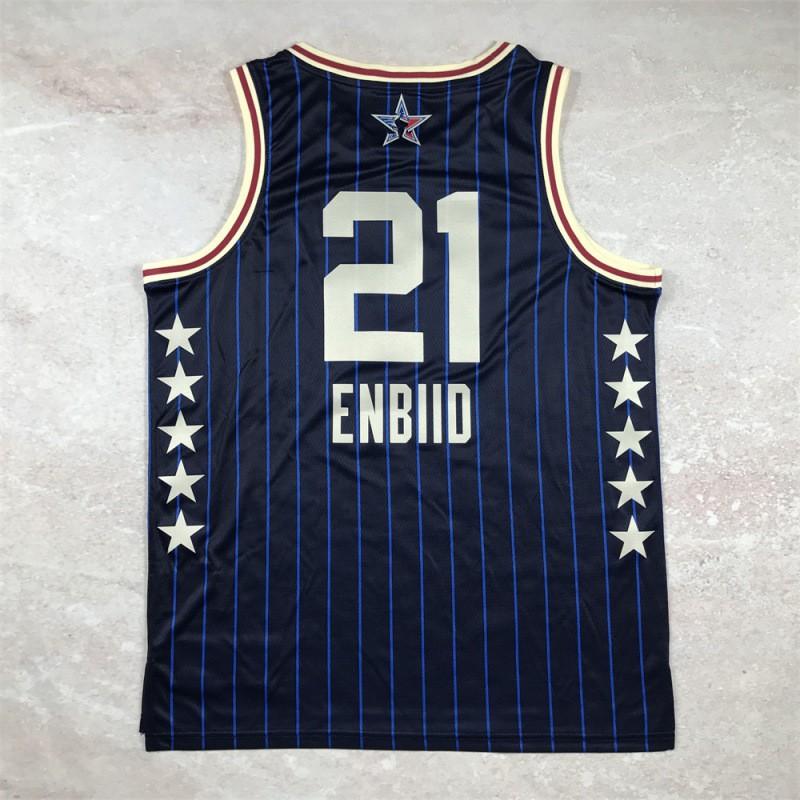 NBA All-Star Blue Hot Press Basketball Jersey Men Women Breathable Sport Wear Practice Game