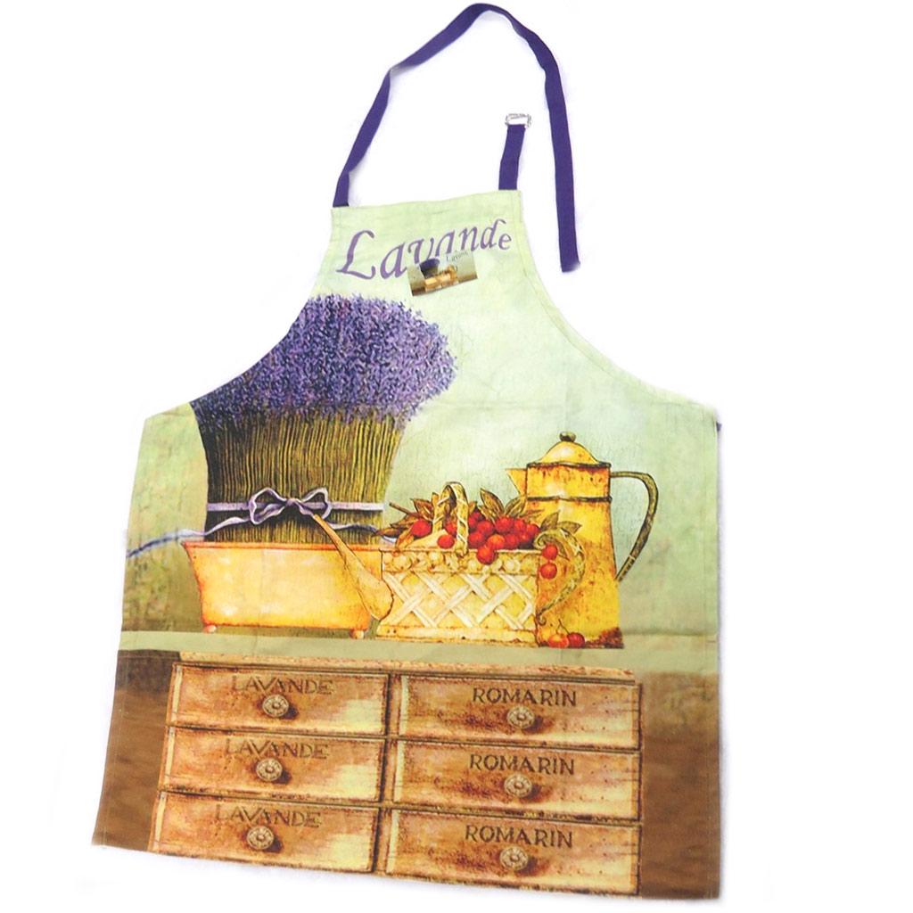 Les Trésors De Lily [P0986] - Designer-Schürze 'Lavande' grün-violett