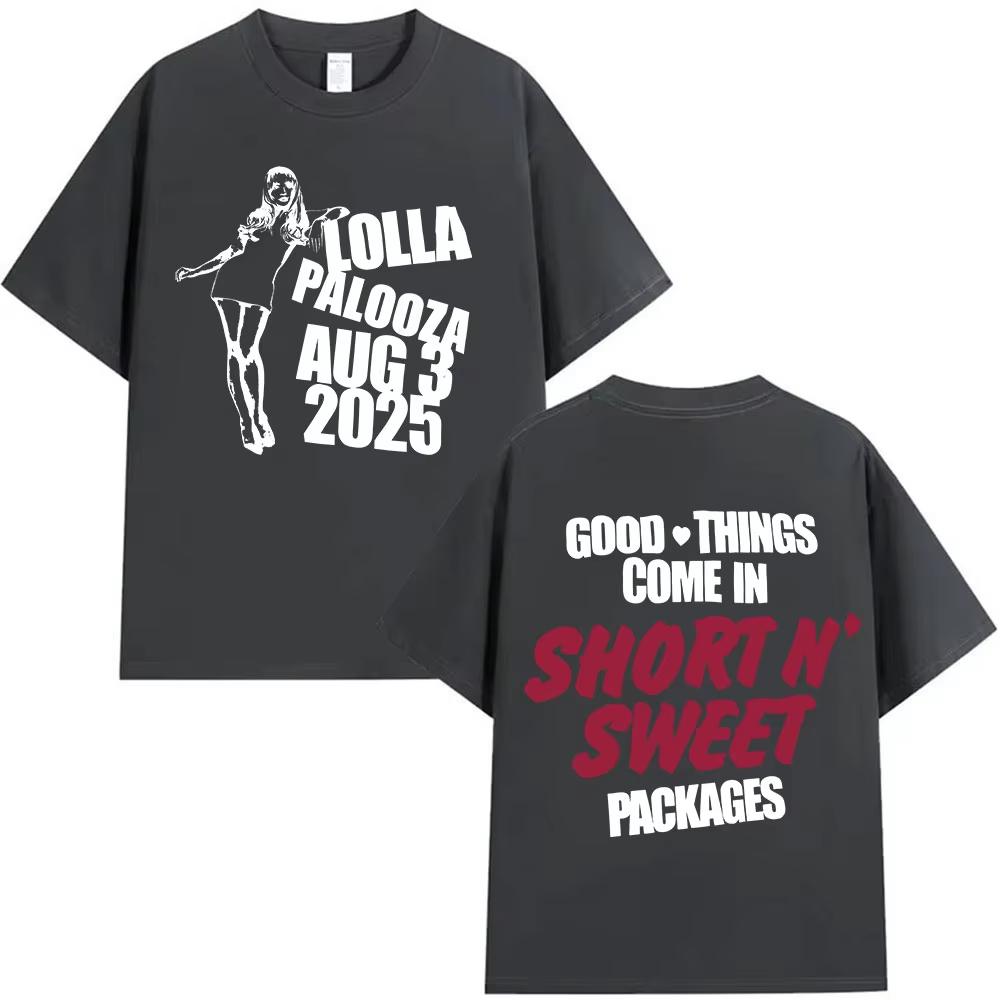 

Sabrina Carpenter Lollapalooza 2025 T Shirt Short N Sweet Aesthetic Short Sleeve T-shirts Men Women Retro O-Neck Cotton T-shirt 3XL