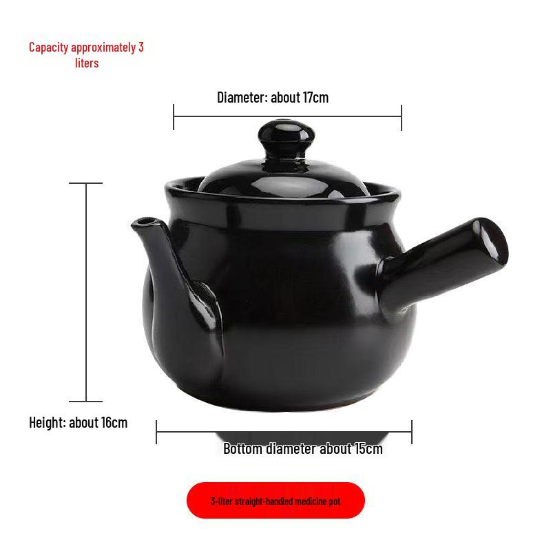 Traditioneller Steingut-Kräuterabkochkessel mit Deckel – Hochtemperaturbeständig, Offenflammenfest zur Gesundheitserhaltung