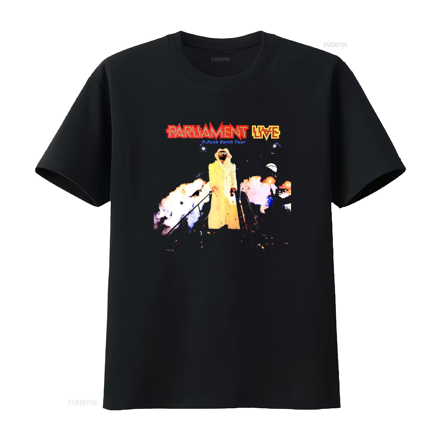

George Clinton Parliament Live P Funk Earth Tour Funkadelic Rare T Shirt vintage Washed Unisex graphic Comfortable 4XL