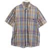 Check Short Sleeve Button Down Shirt LL Blue Men's Used