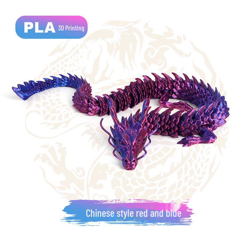 "Handcrafted 3D Printed Crystal Dragon Ornaments - Chinese Dragon & Dragon Egg Toys"