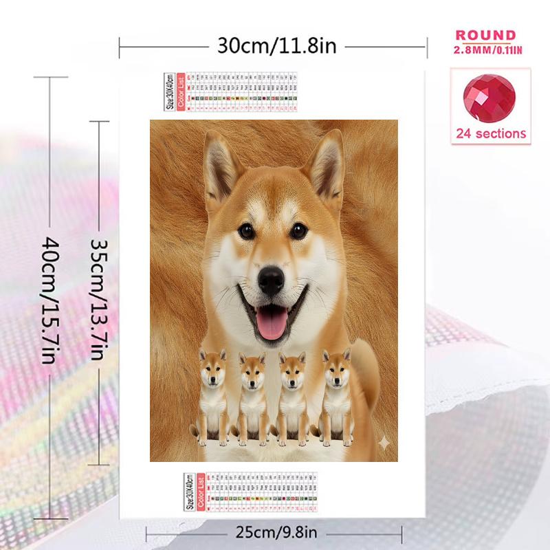 Shiba Inu Bull Terrier 100% Round Full Drill 5D DIY Diamond Painting Embroidery Cross Stitch Rhinestone Décor