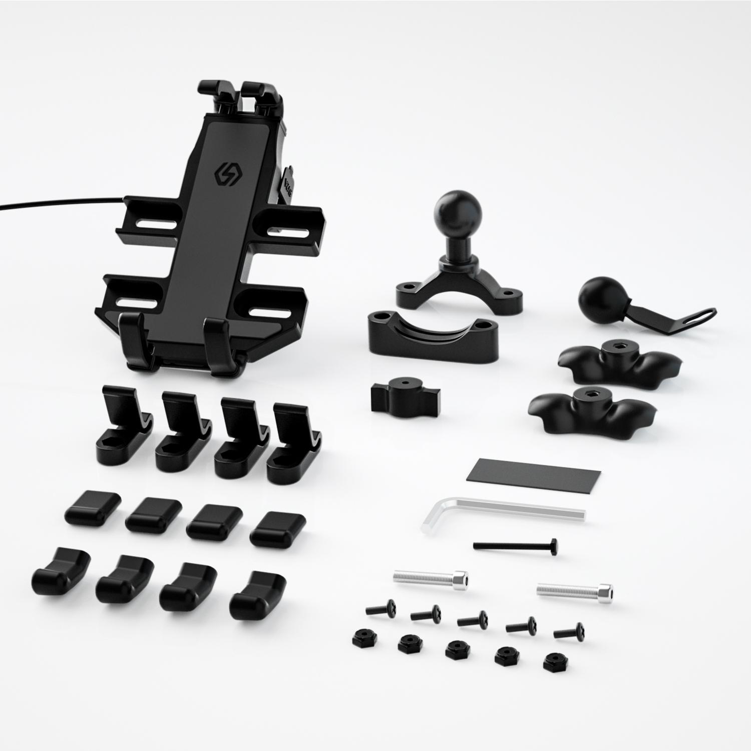 

Подставка для телефона на мотоцикле с 8 ножками, 10-24 В, с USB-портом, 134 см, сверхдлинный кабель, универсальная, для автомобилей, трехколесного велосипеда, квадроцикла 21.7*3.9*3cm чёрный