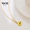 European Gold Diamond-Studded Devil's Eye Necklace