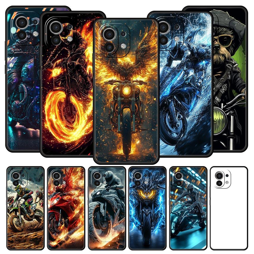 Motorcycle Phone Case Cover for Xiaomi Mi 17 15 14 13 12 11 Ultra 15T 14T 13T 12T 11T Pro Lite 5G Soft TPU Shell Fundas Capa Bag