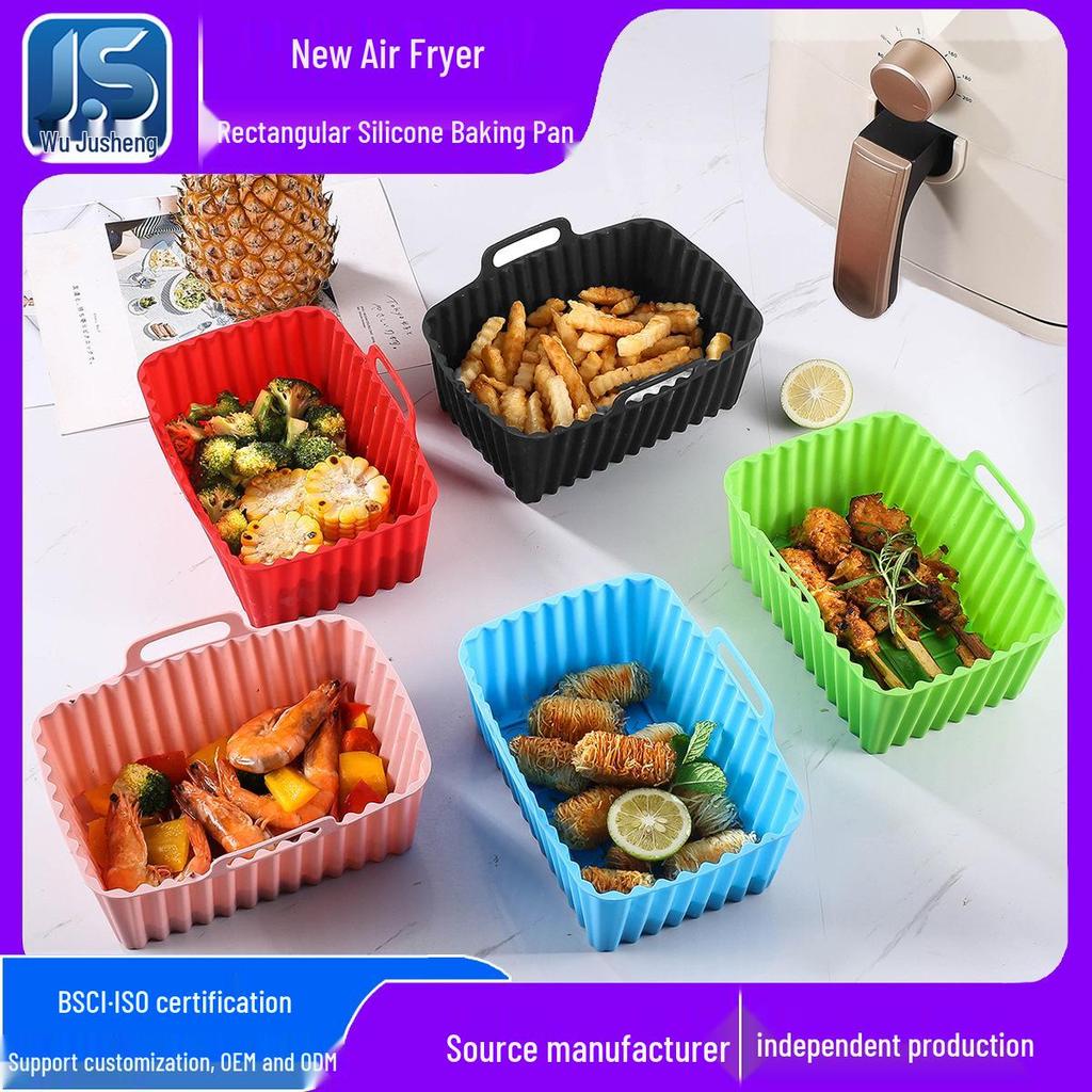 Cross-Shape Silicone Air Fryer Baking Pan, Non-Stick & Heat-Resistant