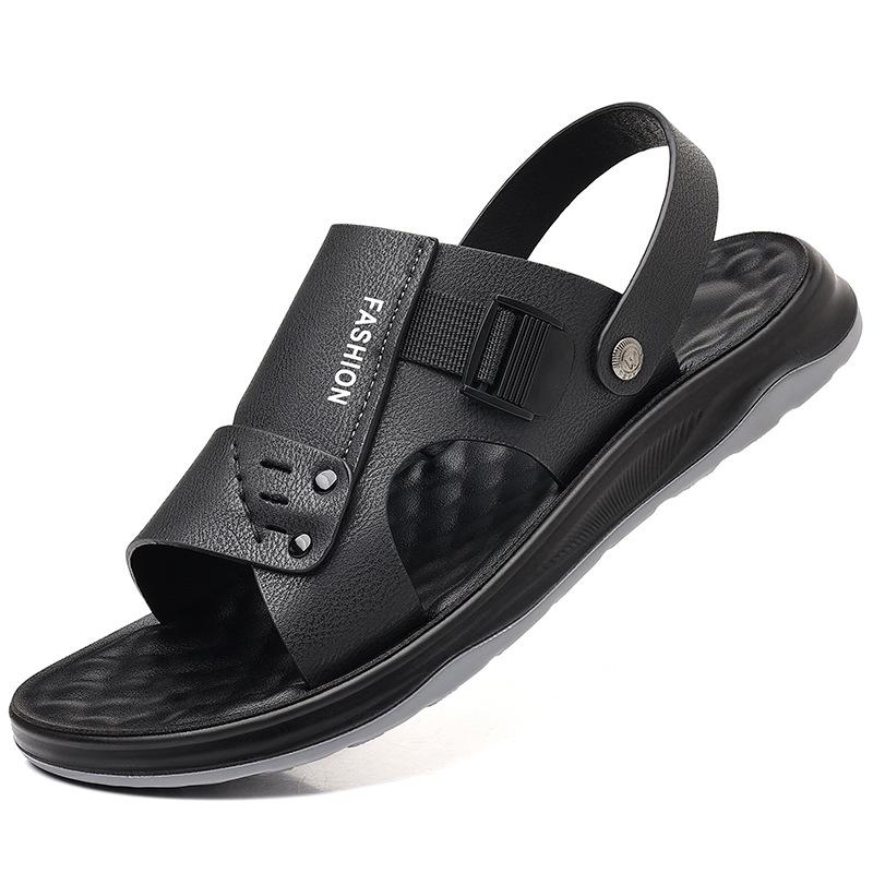 Sandalen Herren 2025 Sommer neue Sandalen Herren Latex Freizeit Strand Schuhe tragen Doppelzweck coole Hausschuhe 2025