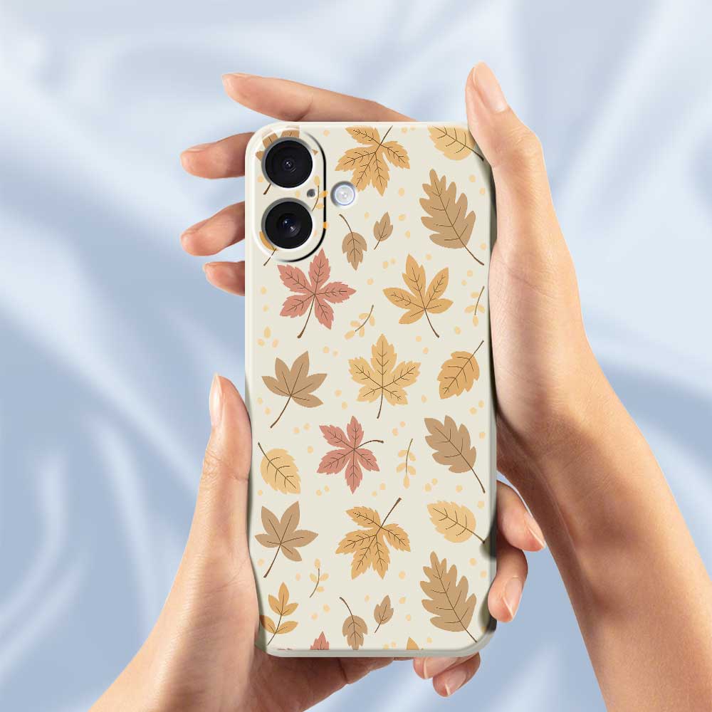 Für iPhone 17 Hülle Blättermuster Druck Gerade Kante TPU Handy Rückseite