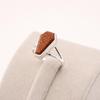 Handmade Sterling Silver Brown Goldstone Coffin Ring, Gothic Gemstone Ring, Prong Set Statement Jewelry, Gift for Her