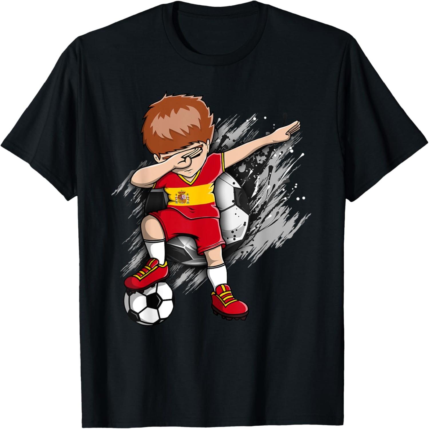 Dabbing Soccer Boy Spain Jersey Spanish Football Fans Sport T-Shirt S разноцветный