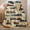 Cozy Train-Themed Flannel Throw Blanket - Soft, Warm & Lightweight for Couch, Bed, Travel, and Office Use - Versatile All-Season