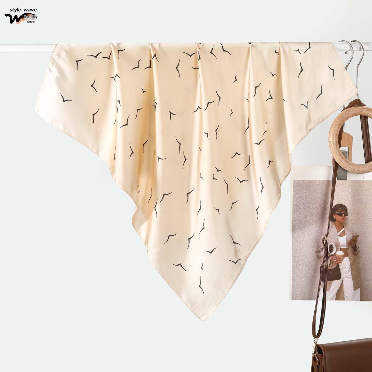 

Sea Swallow Silk Scarf: Elegant Korean-Style Neckwear for Spring/Summer 70*70CM