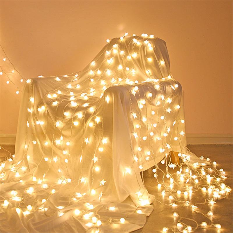 10M Ball LED String Light Outdoor Ball Chain Light Garland Lamp Bulb Fairy Light Party Home Wedding Garden Christmas