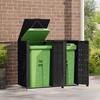 VidaXL Rangement à roulettes pour poubelles pour 2 bacs noir acier, rangement de poubelles, rangement de poubelles de 3279977