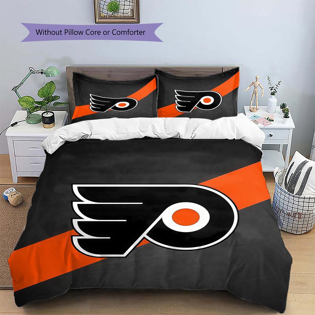 Philadelphia Flyers2 Pattern Bedding Quilt Set Home Decoration Gift (1 * duvet cover + 2 * pillowcase without core)