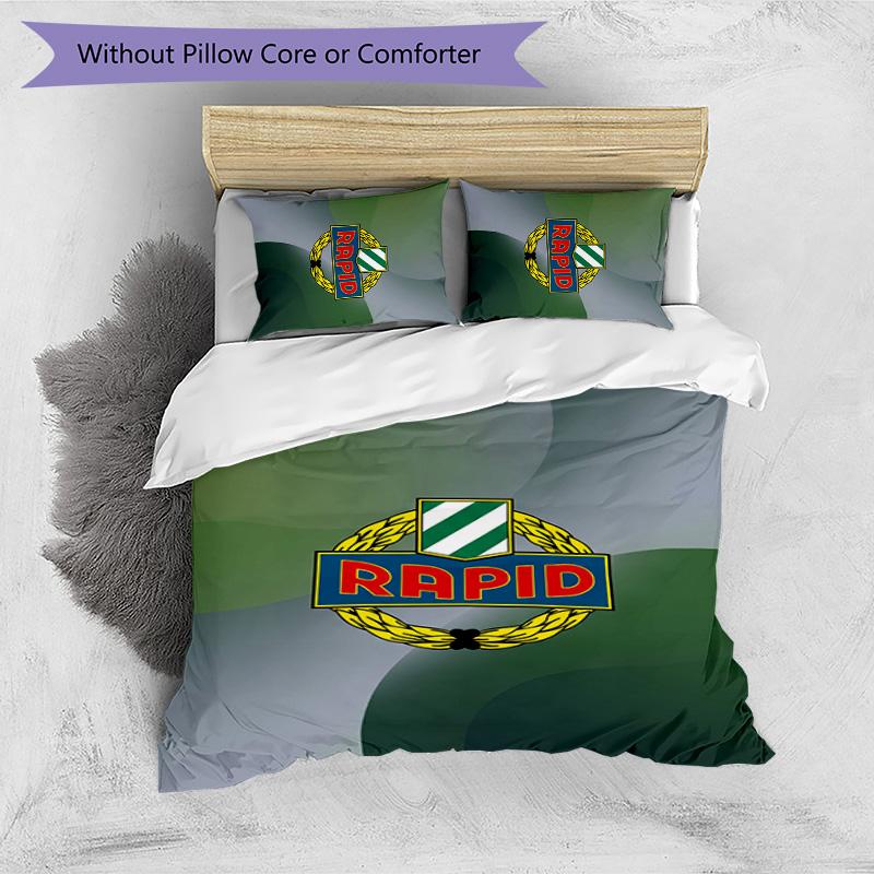 Rapid Wien FC Printed 3PCS Bedding Set Breathable Duvet Cover with Pillowcases Decorative Bed Linen for Bedroom Home