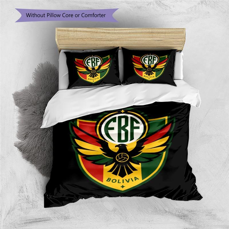 Bolivia FBF Football Eagle Shield Print Duvet Cover Set 3Pcs National Soccer Team Bedding Bedroom Home Decor Without Pillow Core Comforter