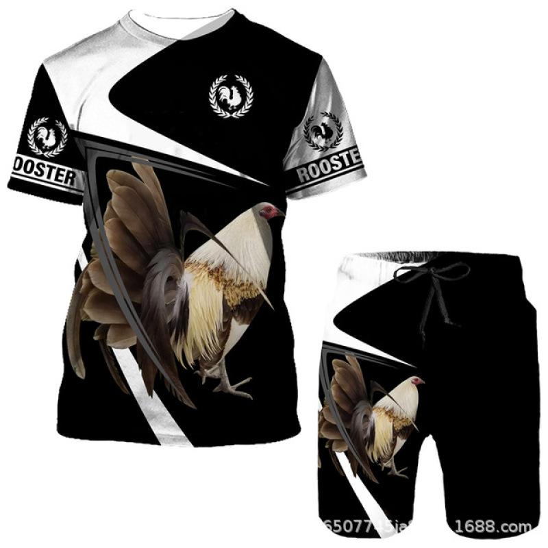 მამაკაცის შორტები მაისური კომპლექტი კოსტიუმები გრაფიკული ოპტიკური ილუზია ტანსაცმელი გარე ყოველდღიური მოკლე სახელოები 2 ცალი დიზაინერი შემთხვევითი