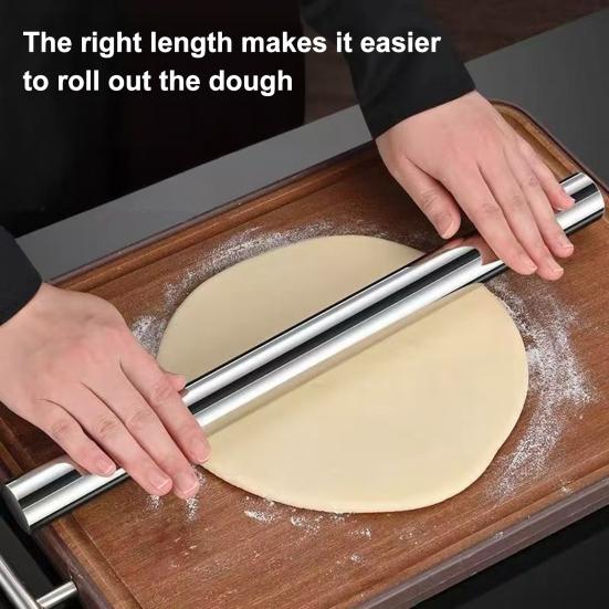 Rolling Pins, Stainless Steel Dough Roller, Essential Kitchen Utensil for Baking Pizza Dough, Pie, Cookie, Fondant, Dumpling