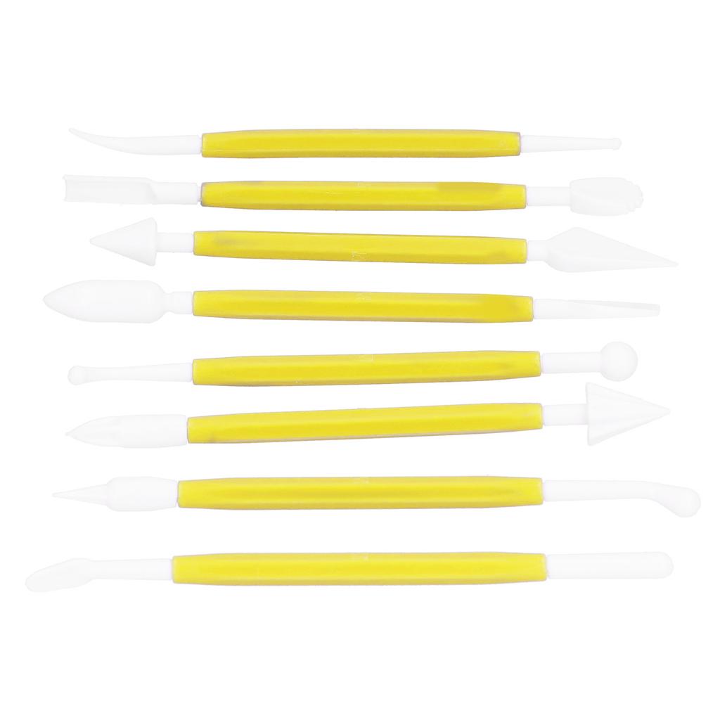 8Pcs DIY Fondant Tool Cake Pastry Carving Cutter Chocolate Decorating Mold Set for BakeryYellow
