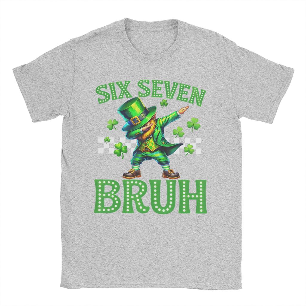 Funny Meme Six Seven Bruh St Patricks DayTShirt Summer Pure Cotton TShirts Unisexs Harajuku Casual TShirt ShortSleeve