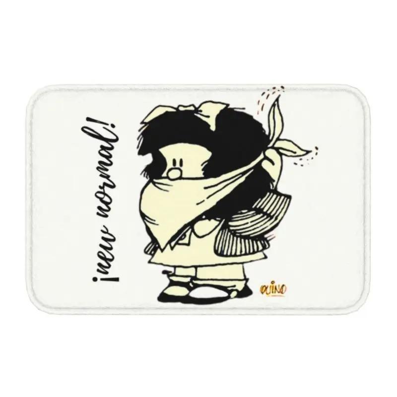 Cartoon Hübsches Mädchen Fußmatte Retro Mafalda Manga Vorderer Boden Eingangsbereich Matte Quino Manga Cartoon Badezimmer Teppich Küchenmatte