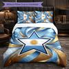 Argentina Football Pattern 3 Pieces Bedding Set Soft Microfiber Duvet Cover with Pillow Cases for Bedroom