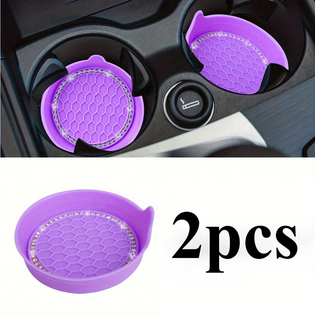 Car Cup Coaster - Universal Non-Slip Cup Holders With Crystal Rhinestones For Car Interior Accessories
