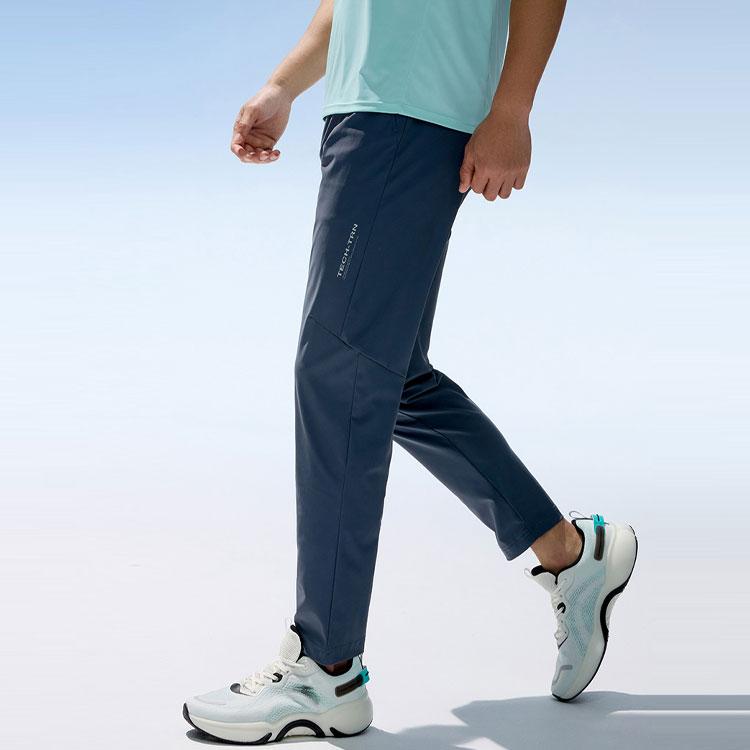 Anta Solid Color Breathable Sports Pants Men bottoms Navy-Blue Gray 952227755-2
