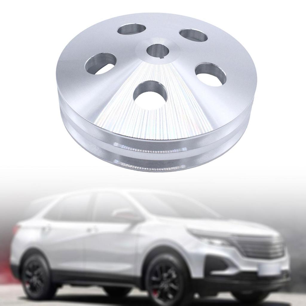 Chrome Double Groove Steering Pump Pulley Replacement Spare Part Durable Aluminum Alloy for Chevrolet Hydraulic System Repair