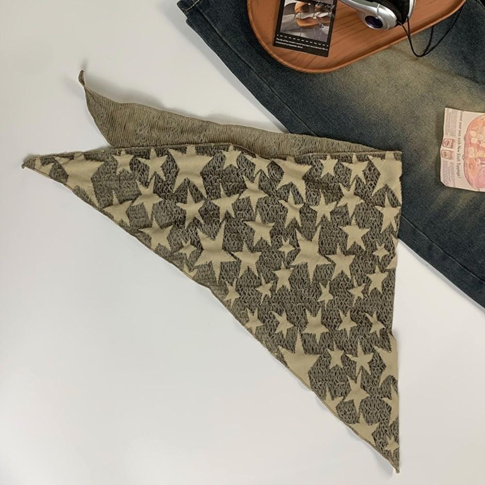 Wasteland Style Star Hair Scarf Hip Hop Knitted Tube Top Headwear Y2K Hip Scarf Streetwear