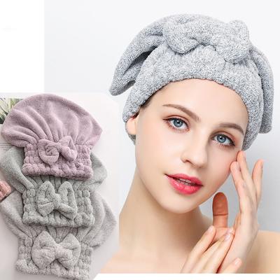 Bow-knot Water-absorbent Women's Hair Drying Hat Home Princess Hat Wrap Turban