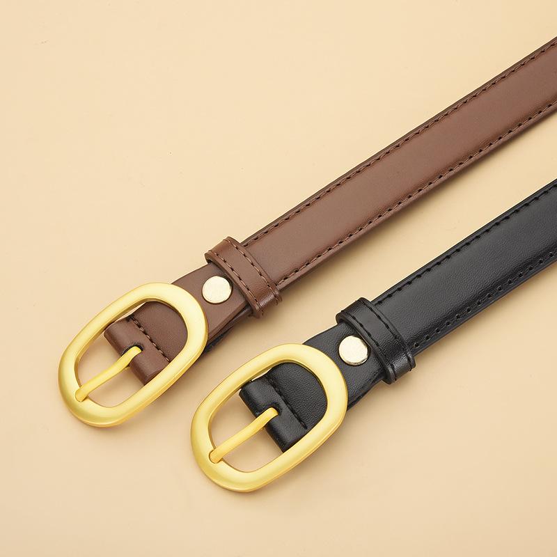 Ladies Belt Vintage Gold Pin Buckle Belt Student Couple Jeans Belt