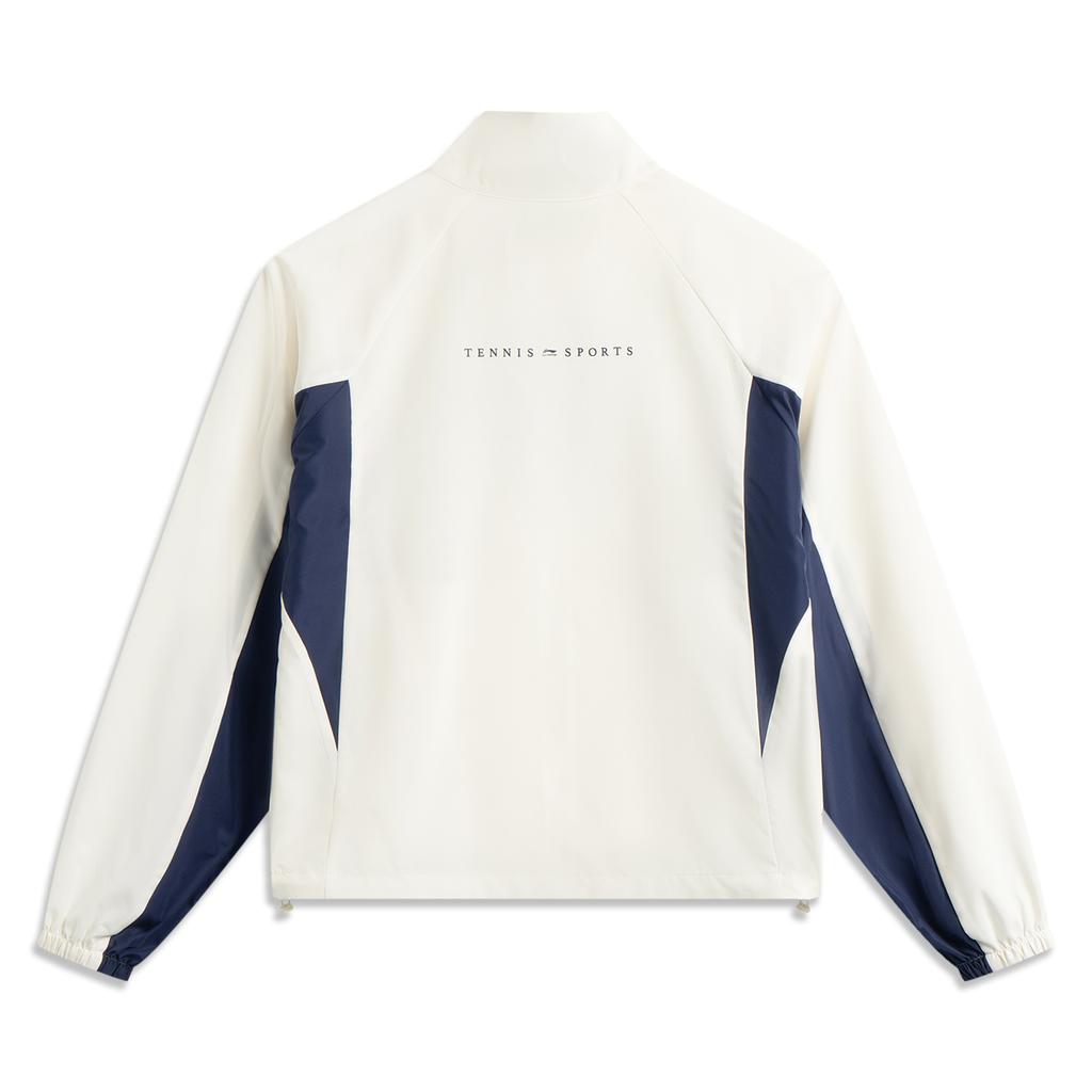 Li-Ning Sports Lifestyle Series Color Block Zipper Stand Collar Versatile Casual Windbreaker Women Outerwear Off-White AFDV694-7