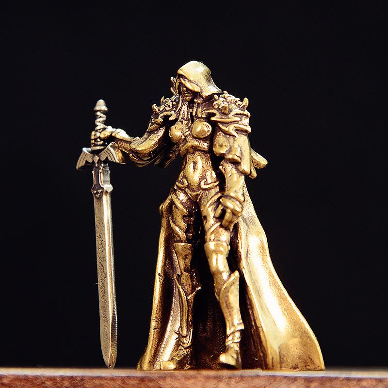 Brass Sword God Model Mini Desktop Ornament Creative Home Handicraft Ornament латунный