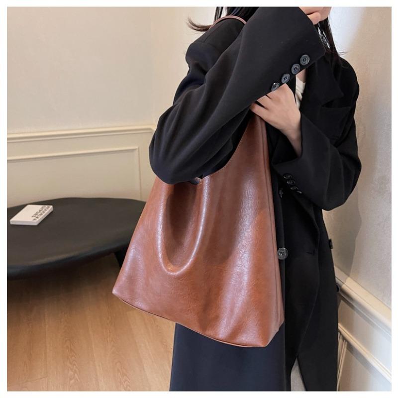 Shoulder Tote Bag 2025 New Retro College Style Large Capacity Bags