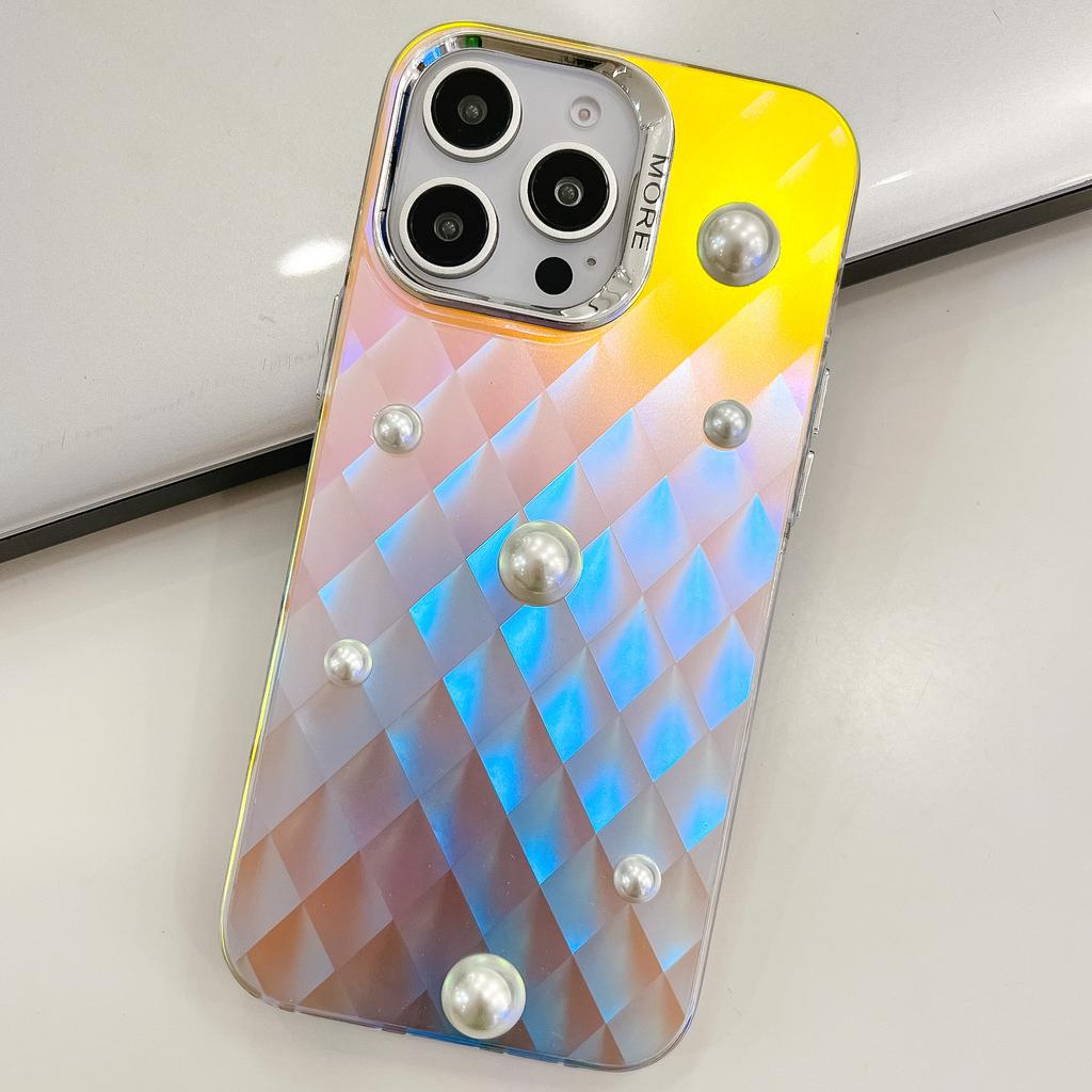 Electroplated Laser for IPhone16E Mobile Phone Case for Apple 15PROMAX Trendy Pearl 14 Protective Case