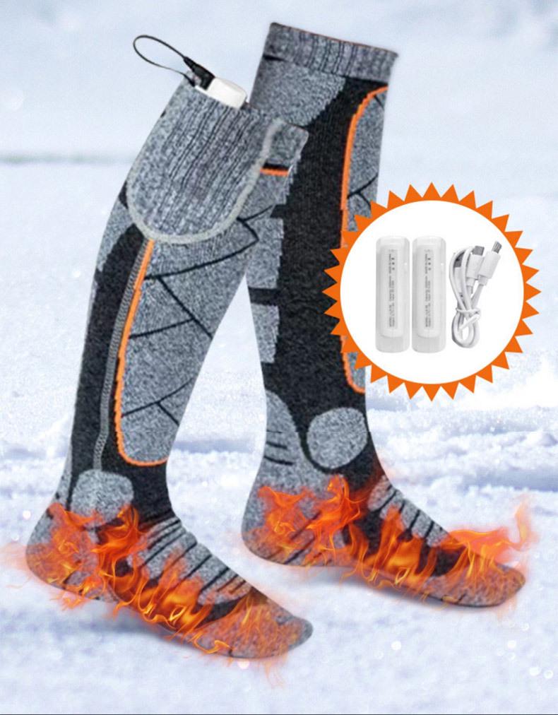 Heated Winter Socks - Rechargeable Electric Warmers for Cycling, Skiing & Fishing